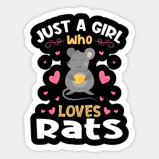 Just a Girl who Loves Rats Gift Sticker